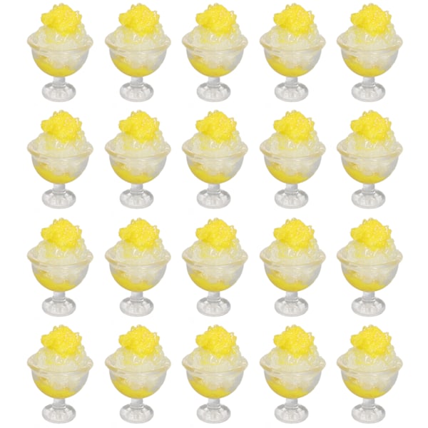 20 kpl 1:12 Nukkekodin Smoothie DIY Hauska Simuloitu Miniatyyri Smoothie Nukkekodin Koriste Tarvikkeet Keltainen