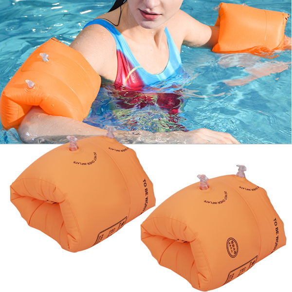 Barn Simarm Ring Uppblåsbar Float Circle Barn Simning Lärande Säkerhet Pool Armband Orange