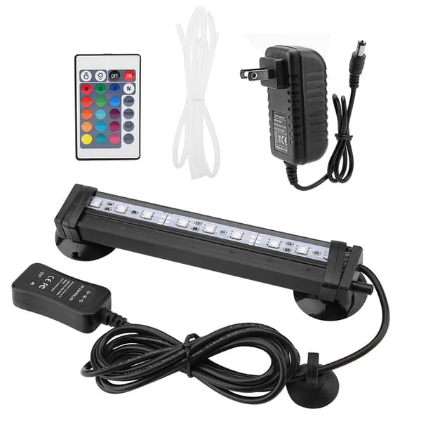 Fish Tank Bubble Light Underwater LED Light with Remote Control Aquarium Light Kit 16cm US Plug