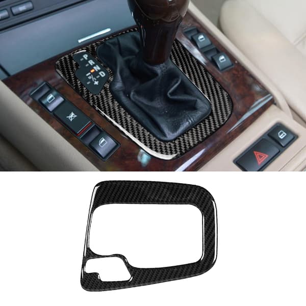 Karbonfiber Deksel for Sentral Kontrollgirpanel, Venstre Håndstyring, Passer for 3-serie E46 1998-2005
