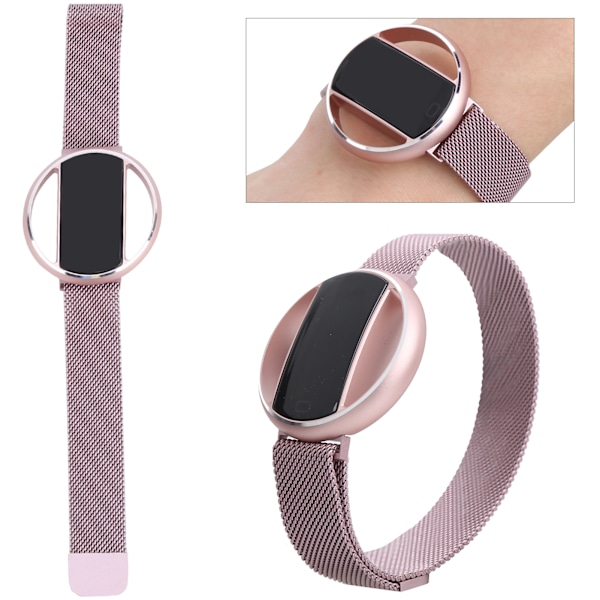 Smart Sportarmbånd Vanntett Fitness Smartklokke Bluetooth Helseovervåking Smart Band Rosa