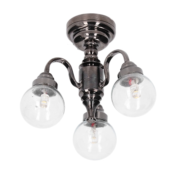 Dukkehusslynge 1:12 Mini Elegant Retro Miniature Dukkehussølv Glas Lys til Børn Legetøj Dekoration Gave
