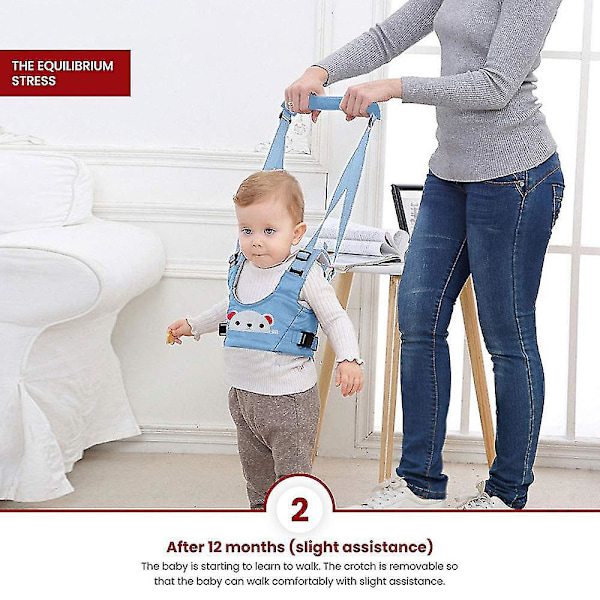 Baby Gå-sele - Toddler Spædbarn Walker Assistent Bælte Lyseblå