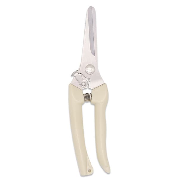 Garden Scissors Stainless Steel High Hardness Elastic Spring Effort Saving Safety Lock High Sharpness Garden Scissors Straight