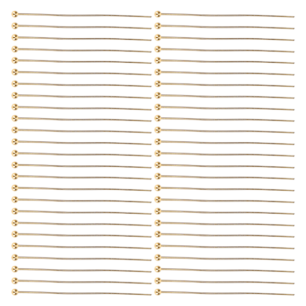50 st Kulhuvudsnålar Smyckeshänge DIY Craft Pärltillverkningsdelar Tillbehör Guld 45 mm / 1.77in