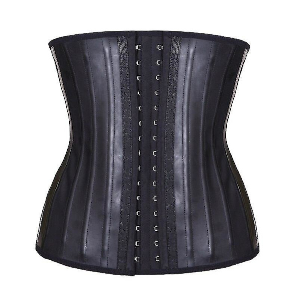Latex Talje-træner Korset 25 Stålbenet Kropsformer - Kvinders Shapewear XXL Sort
