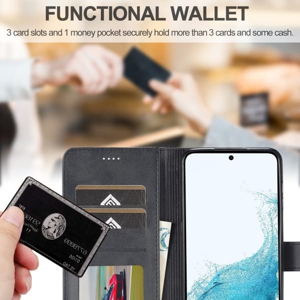 LC.IMEEKE Galaxy A54 5G Etui Læder Sort 70