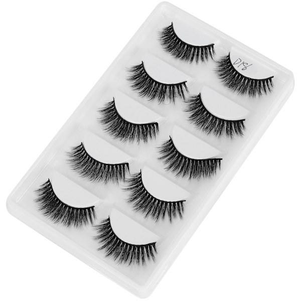 5 par tjocka täta lösögonfransar Tredimensionella långa lockiga lösögonfransar Makeup Tool(D18)