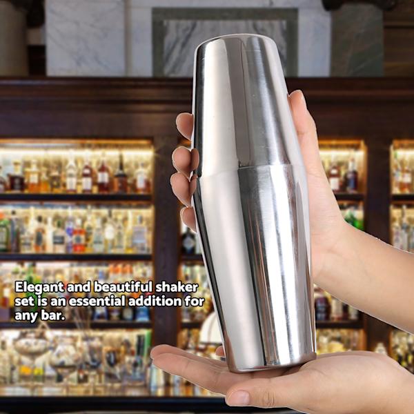 Rustfrit stål Wine Cocktail Shaker Set Blanding Fremstilling Drikkebeholder Barware (600/450 ml)