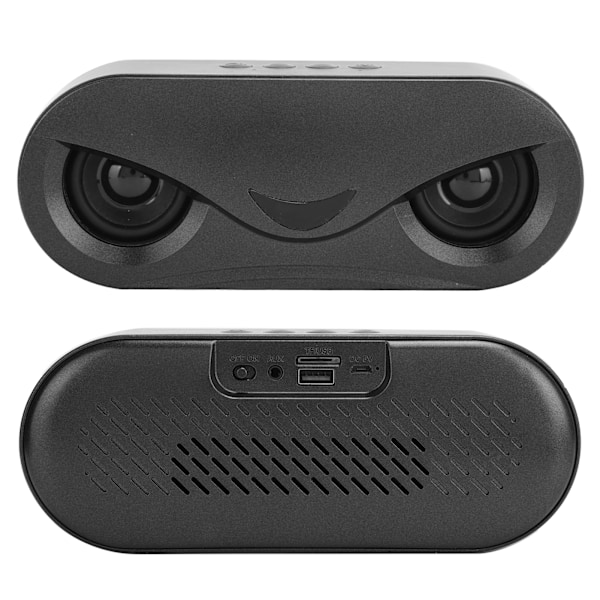 Kannettava langaton Bluetooth-kaksoiskautin LED-valolla, basso-stereo kaiutin U-levylle, musta