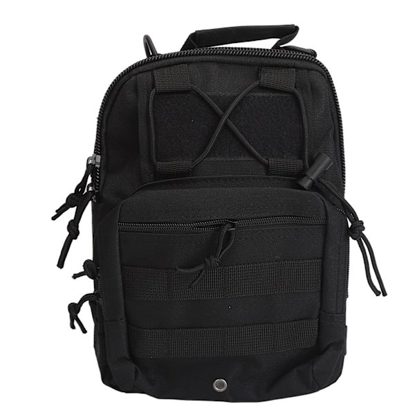 Sling Bag Flerlags Oppbevaring Brystveske Canvas Sling Ryggsekk for Sykling Vandring Camping Reise Svart