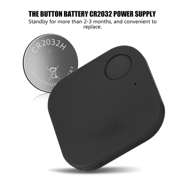 Bluetooth Nøglefinder Tile Tracker - Sort, anti-tabt GPS Locator til nøgler, børn og kæledyr