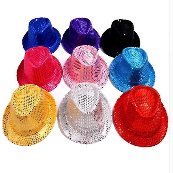 Sequin Cowboy Hat med Sløjfe og Handsker - Rød - Børnestørrelse