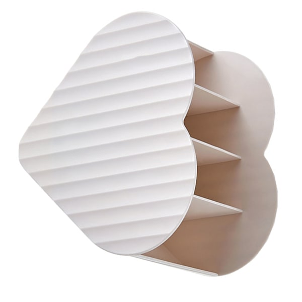 Hjerteformet Makeup Organizer 4 Slots Love Shape Makeup Penselholder Organizer til Vanity Badeværelse Kontor Hvid