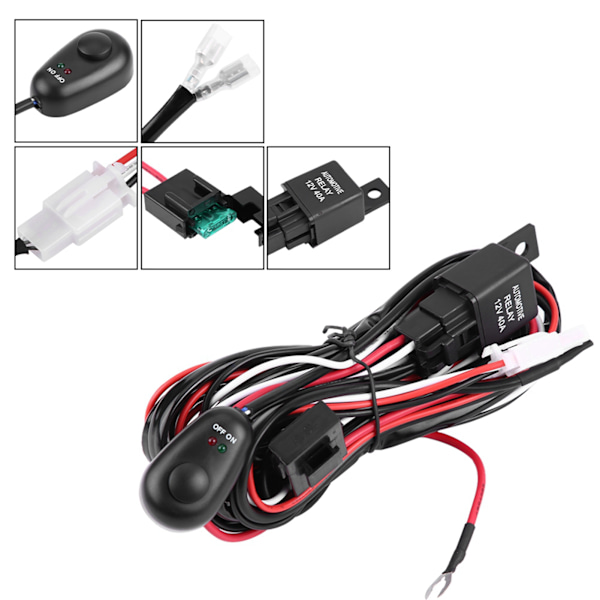 Auton 180W virtakytkin ja johtosarjan kitti LED-valopalkin asennukseen (#1)