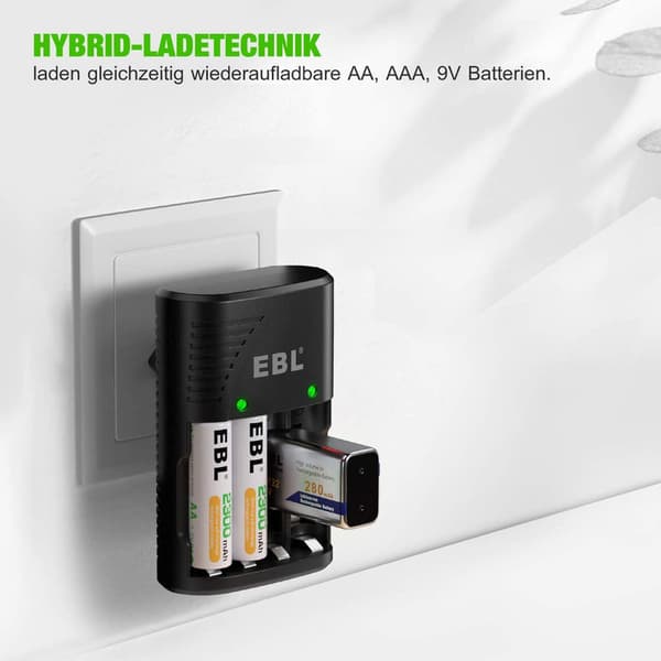 TB6802ER 4x AA 2300mAh+Plug Lader