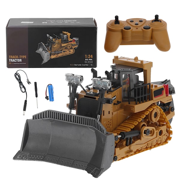 Fjärrkontroll för larvband i skala 1/24 Frontlastare Leksak Barns plastskyffel Laddare elektrisk traktor