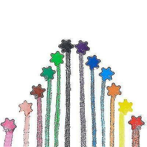 12-färgs Snowflake Modeling Crayons Giftfria barnmålningskritor Studentkonstpenslar