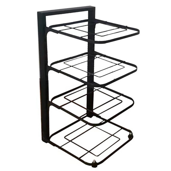 Keittiön säilytyshylly hiiliterästä monitasoinen musta kattila- ja pannuteline järjestäjä kotiin neljä tasoa 54x24x7cm/21.3x9.4x2.8in