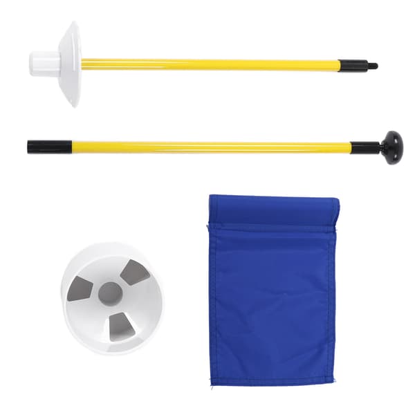 Training Golf Hole Pole Cup Flagstick Removable 2-Section Golf Putting Green Flagstick Blue