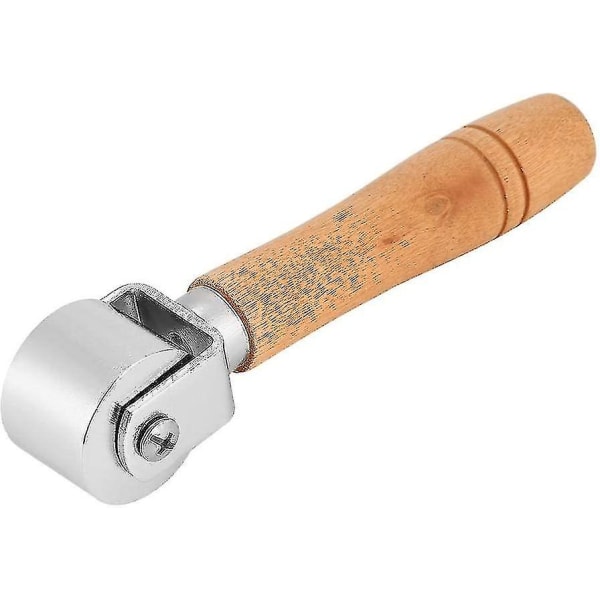 Læderpalleværktøj med træhåndtag pressende metalrulle 100 mm, 60 mm, 26 mm, sølv (26 mm) H