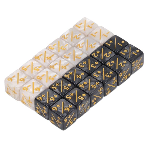24-piece Dice Counters Acrylic Marble Creature Stats Clear Number Compatible Dice Counters for Card Games