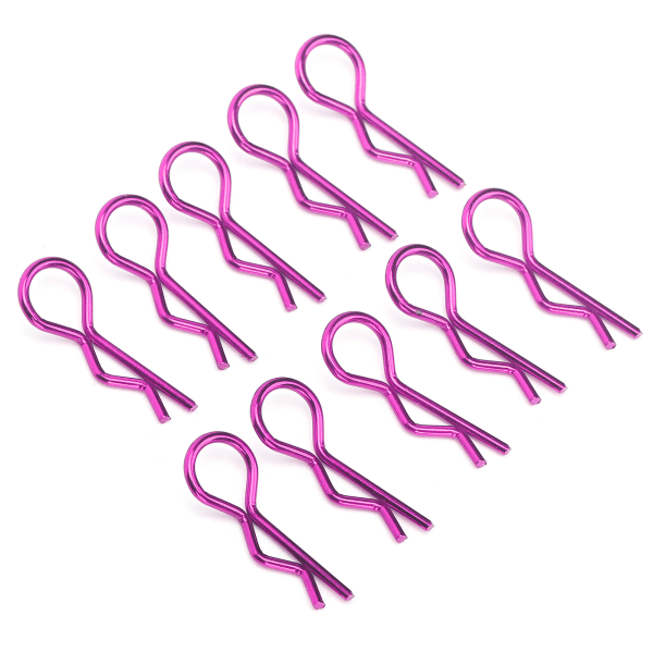 10 stk. RC Bil Karosseri Clips R-form metal kropsclips Pins til 1/5 1/6 1/8 1/10 RC Bil (Violet) Violet