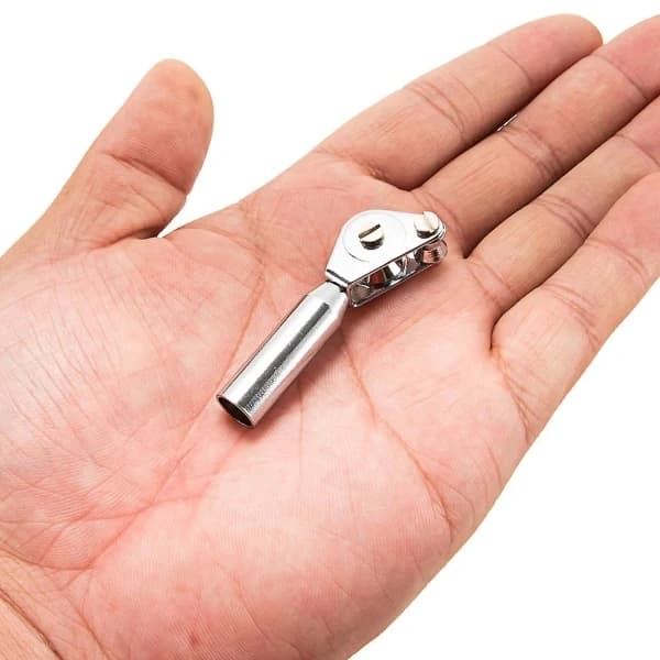 Stangtopring rullestyr i rustfrit stål 56 mm huldiameter 5-8 mm Sølv Silver 5mm