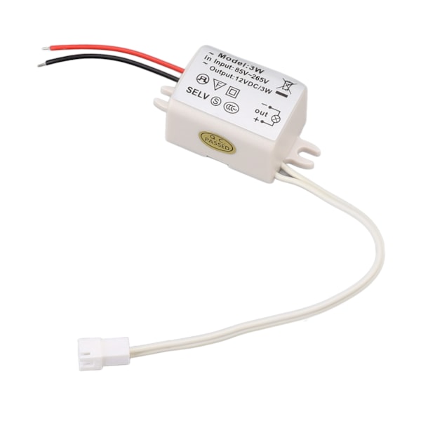 LED Drive Strömadapter DC12V 3W Kompakt överspänningsskydd för LED Strip-lampor LED-lampor Industrilampor