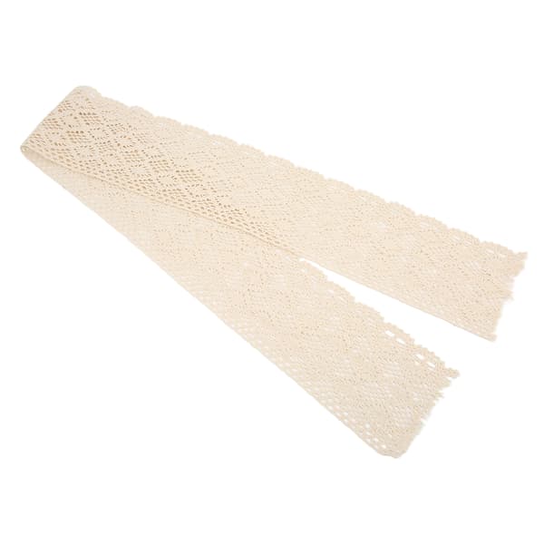 Blondebånd Bomullstråd 5 Yards Utsøkte Dekorative Tilbehør for Klesdekorasjon DIY Gardin Beige