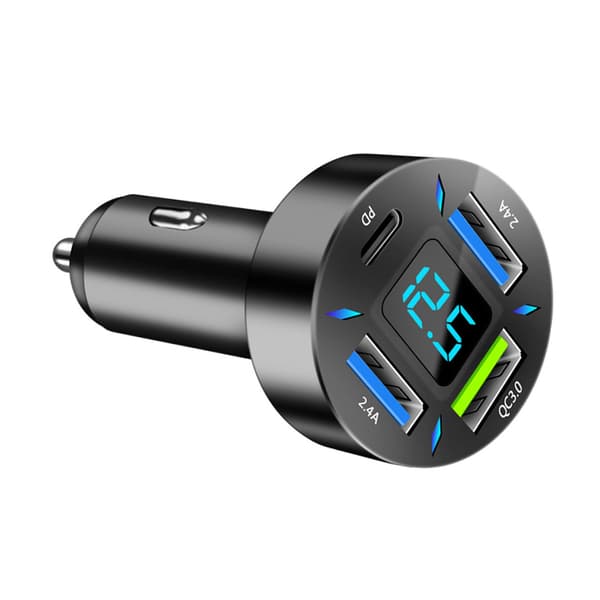 USB Biloplader PD QC3.0 2.4A Port Multipel Beskyttelse Cigarettænder Oplader Adapter til Telefon Tablet