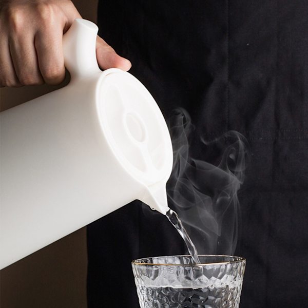 Isolerad vakuumkokare för tevatten och kaffeglasfoder Flera lager för hemmacamping Vit 1L