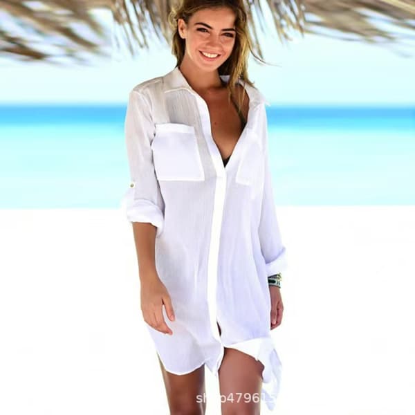 Dame strandbadedrakt Hvit[LD] White One Size
