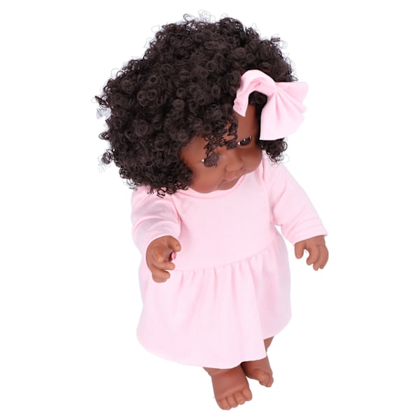 12in svart baby flickdocka afro hår realistisk afrikansk flickdocka julklapp till barnQ12-082C