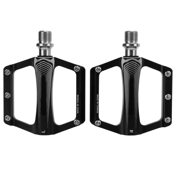 Enlee Bicycle Pedals Aluminum Alloy DU Bearing Bike Flat Pedal for Road Mountain BikesBlack