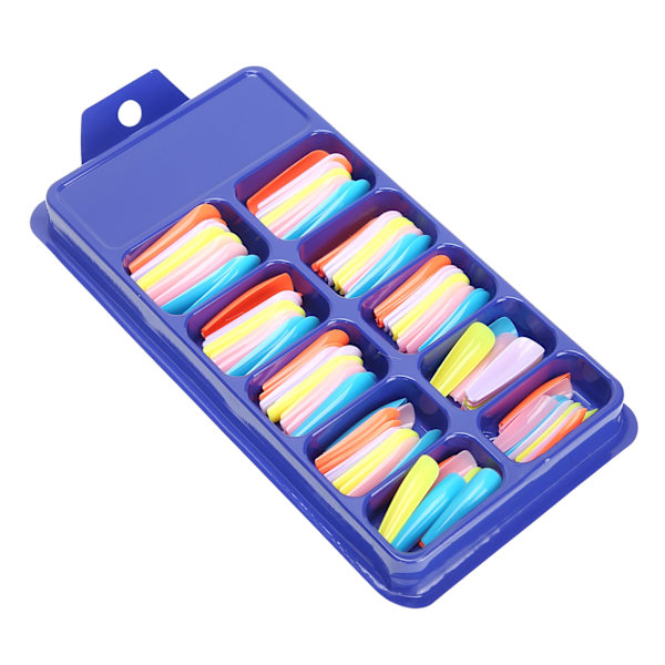 Pure Color Fuld Dækning Negletips Hjemmesalon Smuk Farverig Falsk Falsk Negle Manicure Tool05