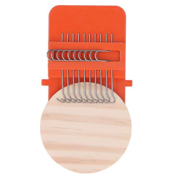 10 kroker Mini vevstol Hjemmelaget liten vevstol med 6,5 cm treplate for håndverk DIY veving oransje