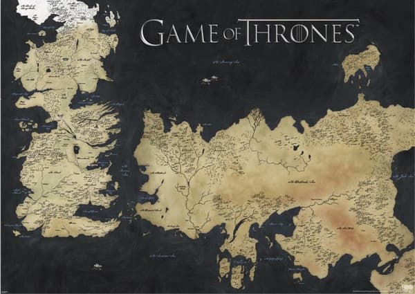 Game of Thrones - Kort over Westeros og Essos multifärg multicolor