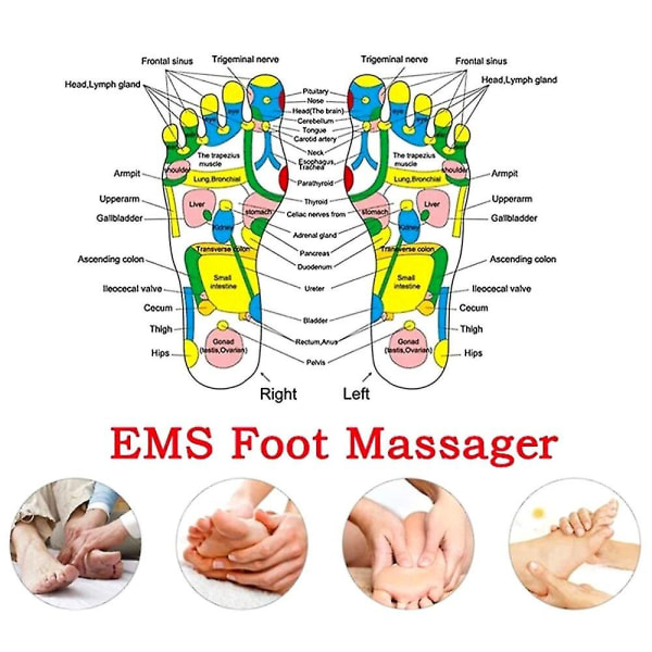Smart Ems Foot Massager Matt Pad Ben Slanking Blodsirkulasjon Smertelindring Usb Lading pink