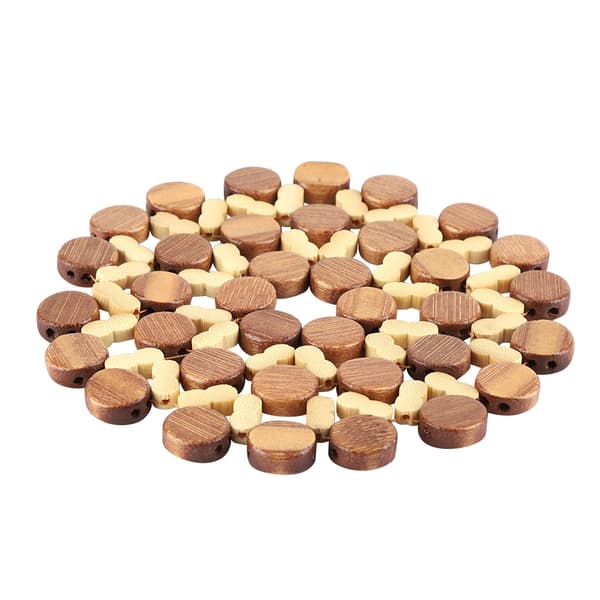 Round Bamboo Cup Pot Holder Dish Pad Heat Resistant Table Mat Placemat (Small)