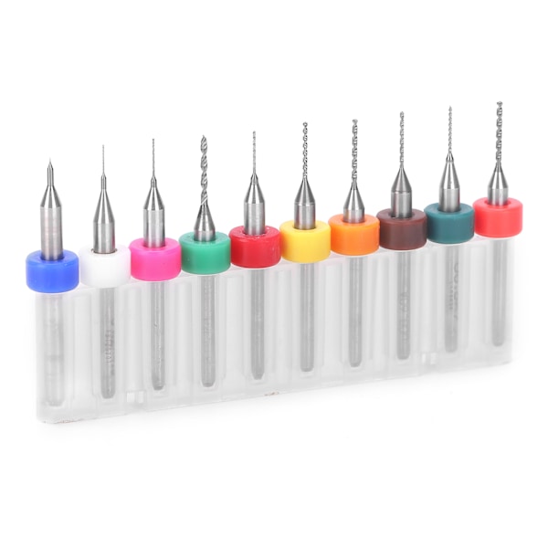 10 stk Micro Twist Bits Legering Tungsten Stål Håndkredsløbs Borrstansværktøj 0,1-1 mm