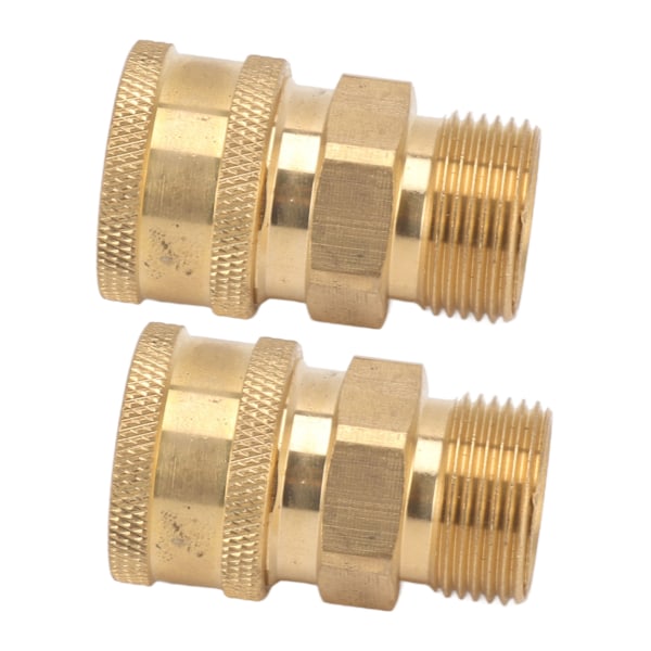 2 stk ren kobber M22 højtryksvaskadapter 3/8 tommer NPT hun til M22 hanadapter indre hul 14 mm/0,55 tommer