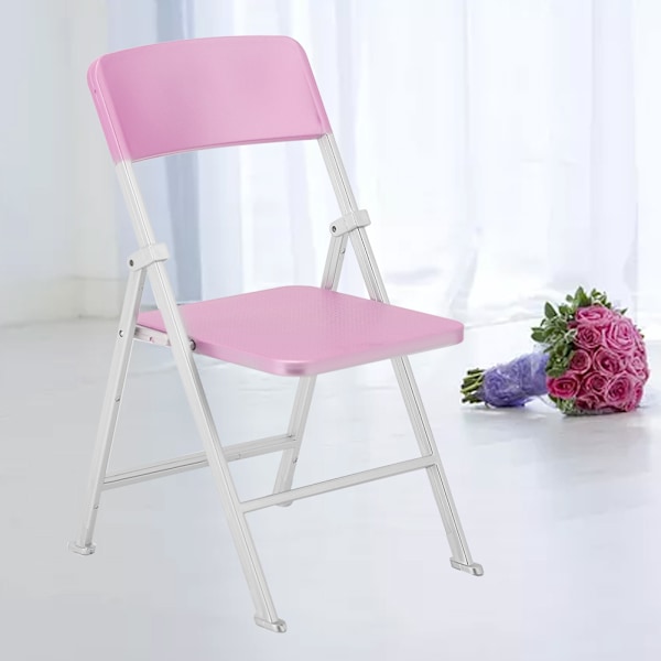1/6 Skala Dukkehuss Miniature Møbel Foldbar Stol til Dukker Action Figur Rosa