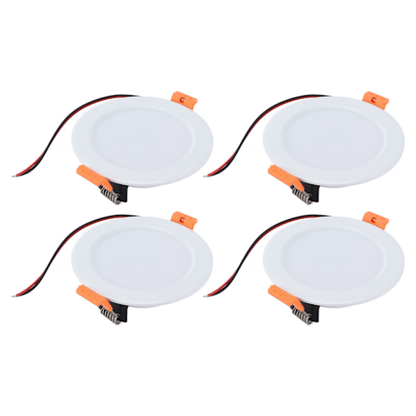 4 stk 4 tommers RV Takkuppelys 300LM 6000K Rund Nedlys Bil Interiørbelysning Hvit for Caravan Yacht DC 12V 3W
