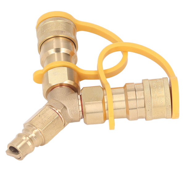 Y-Splitter Naturgas Quick Connect Adapter til Grill, Generatorer, Terrassevarmere, Pizzavogne, Terrassebål 3/8 tommer