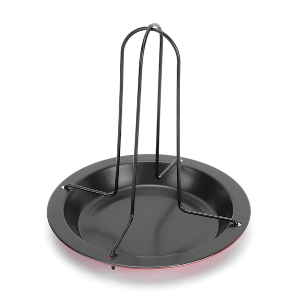 Hållare för kycklingstek i kolstål Stekställ med panna för campinggrill Ugn BBQ-verktyg