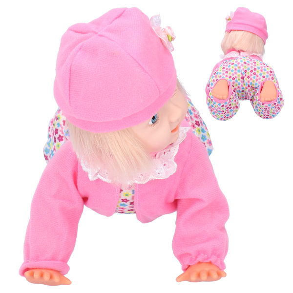Verklighetstrogna Söt Babydocka Elektrisk Smart Skrattande Krypdocka Simulering Barnleksak11.5in L Girl