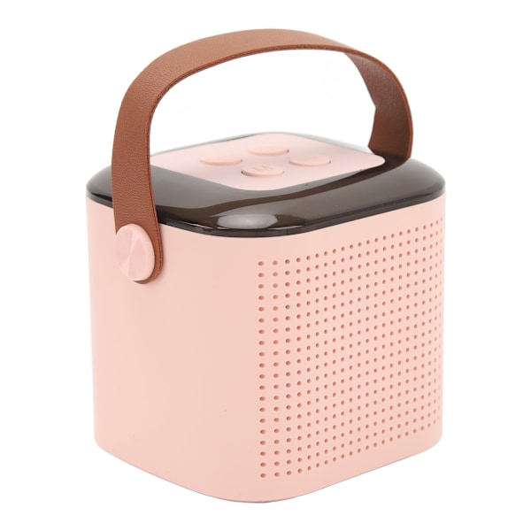 Mini Karaoke-maskin for barn bærbar høyttaler med trådløse mikrofoner Hjem Karaoke Set Rosa