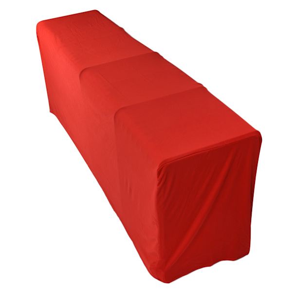 Stretch Spandex Borddekke God Elasticitet Vaskbar Gjenbrukbar Rød Stretchbar Duk med 4 Lommer for Bryllupsfest 6FT(183x76x76cm)