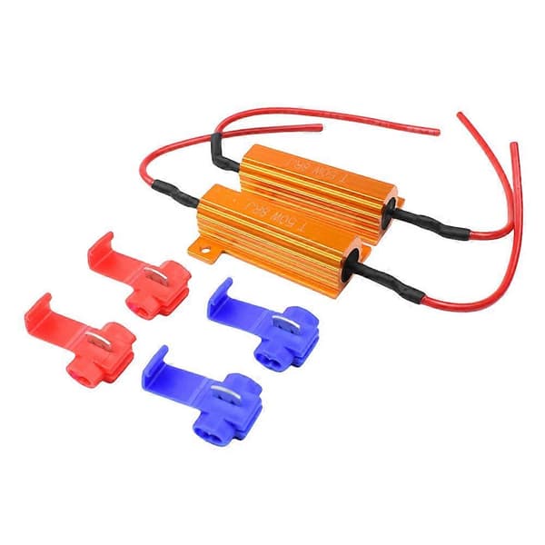 Forstyrrelsesmodstand 6Ohm/8Ohm 50W 12V LED-indikator Kompatibel med forkoblinger, blinkfrekvensrelæ, LED-lysdekoder, bildele[LD] 6Ohm